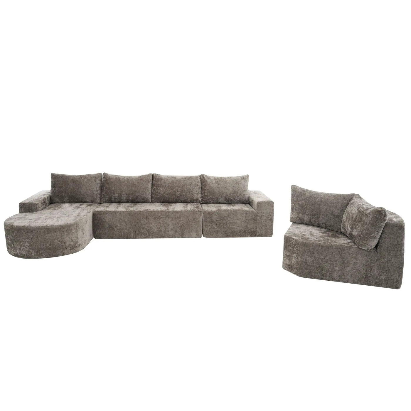 U-Shaped Oversized Modular Cloud Sectional Sofa With Deep Seat For Living Room by HouseOfZazla