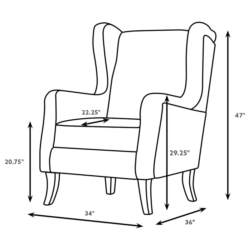 Brookridge - Wingback Accent Club Chair - Brown by HouseOfZazla