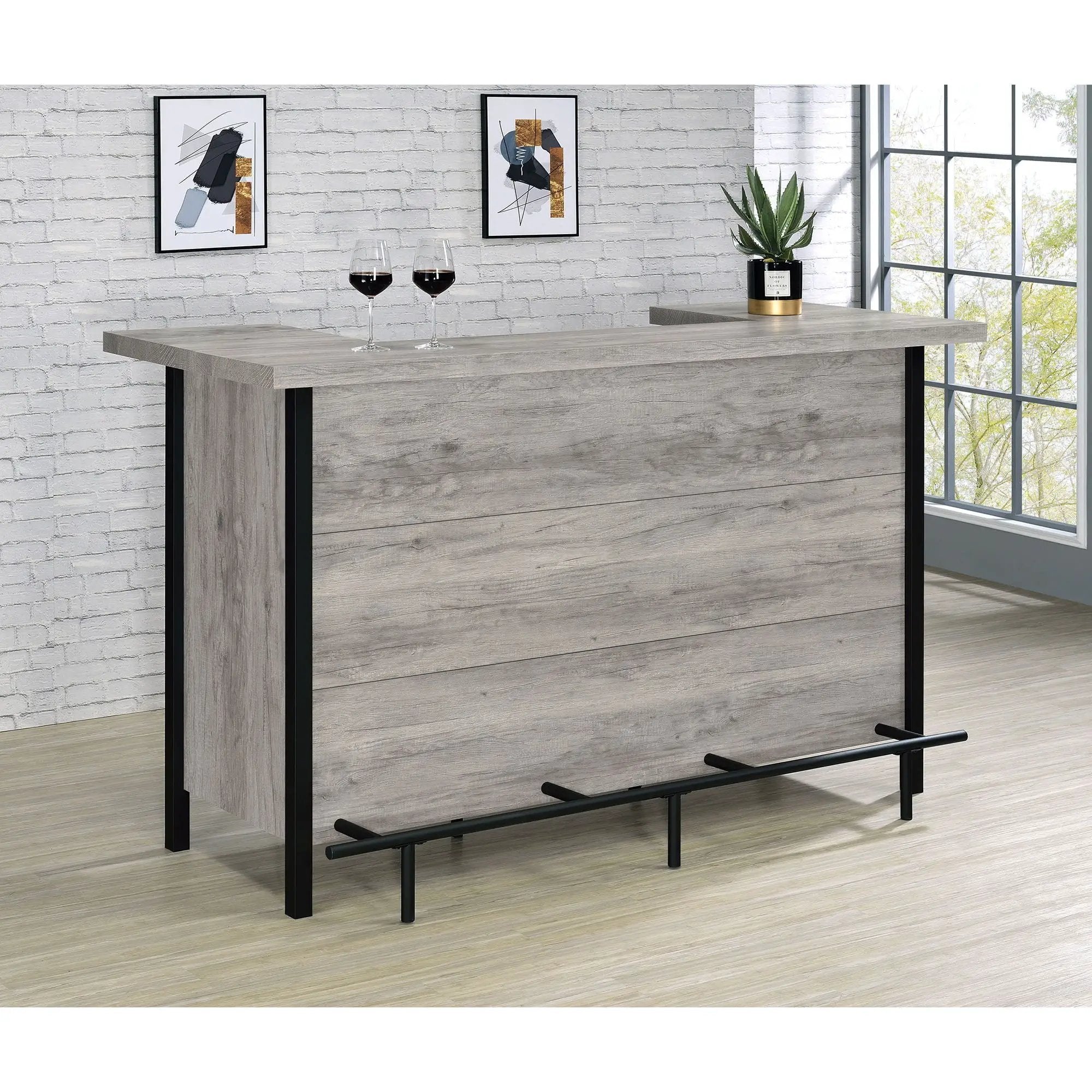 Menimen - Freestanding Bar Unit - Gray by HouseOfZazla