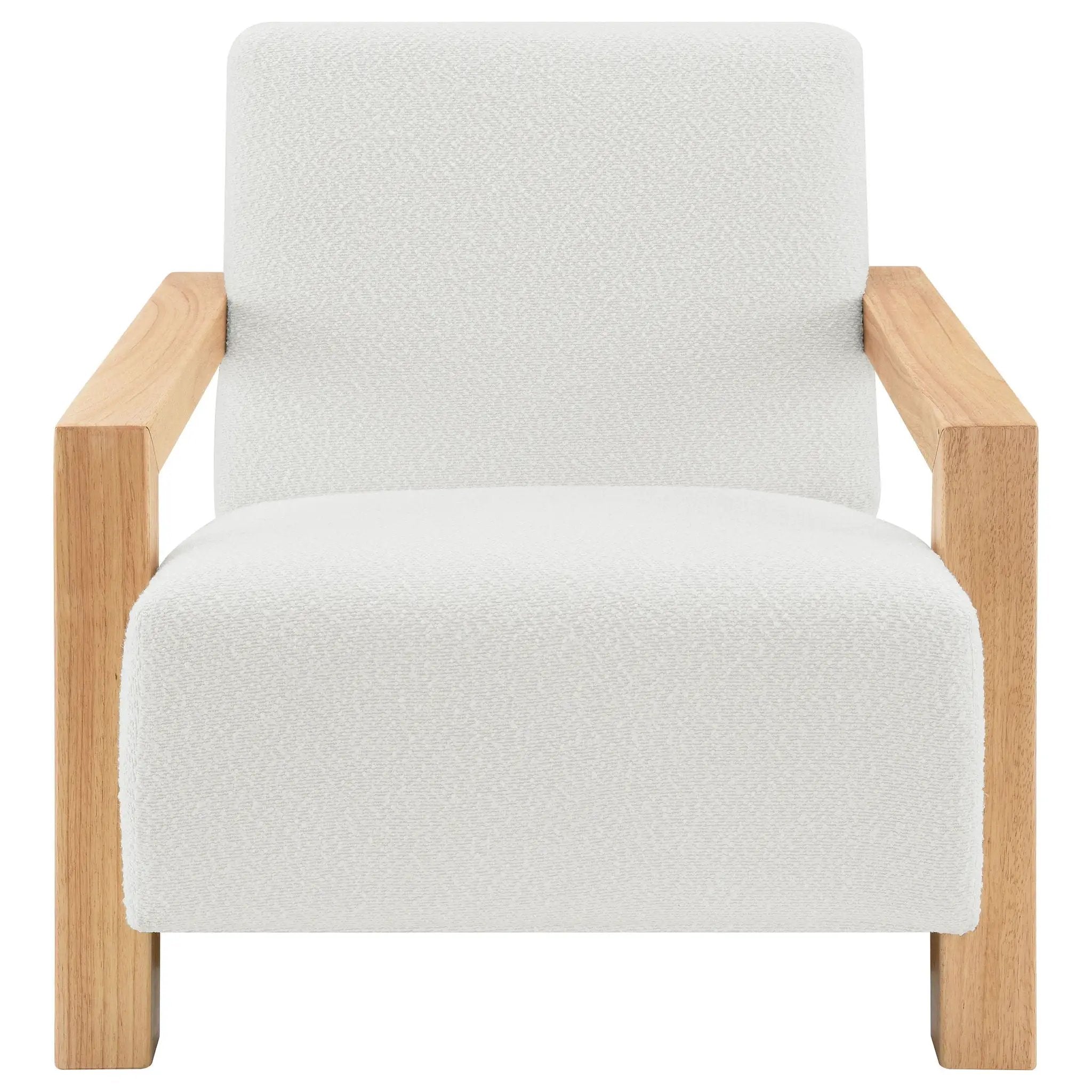 Fitzroy Boucle Upholstered Accent Arm Chair Ivory by Unique Piece Furniture