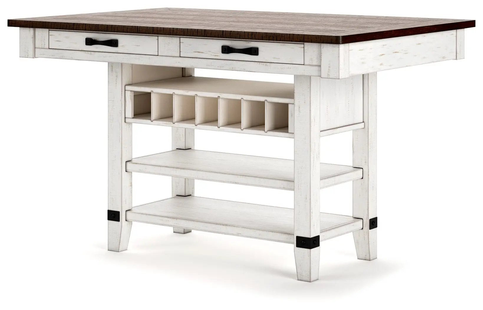 Valebeck - Rect Dining Room Counter Table With Wine Rack by Unique Piece Furniture