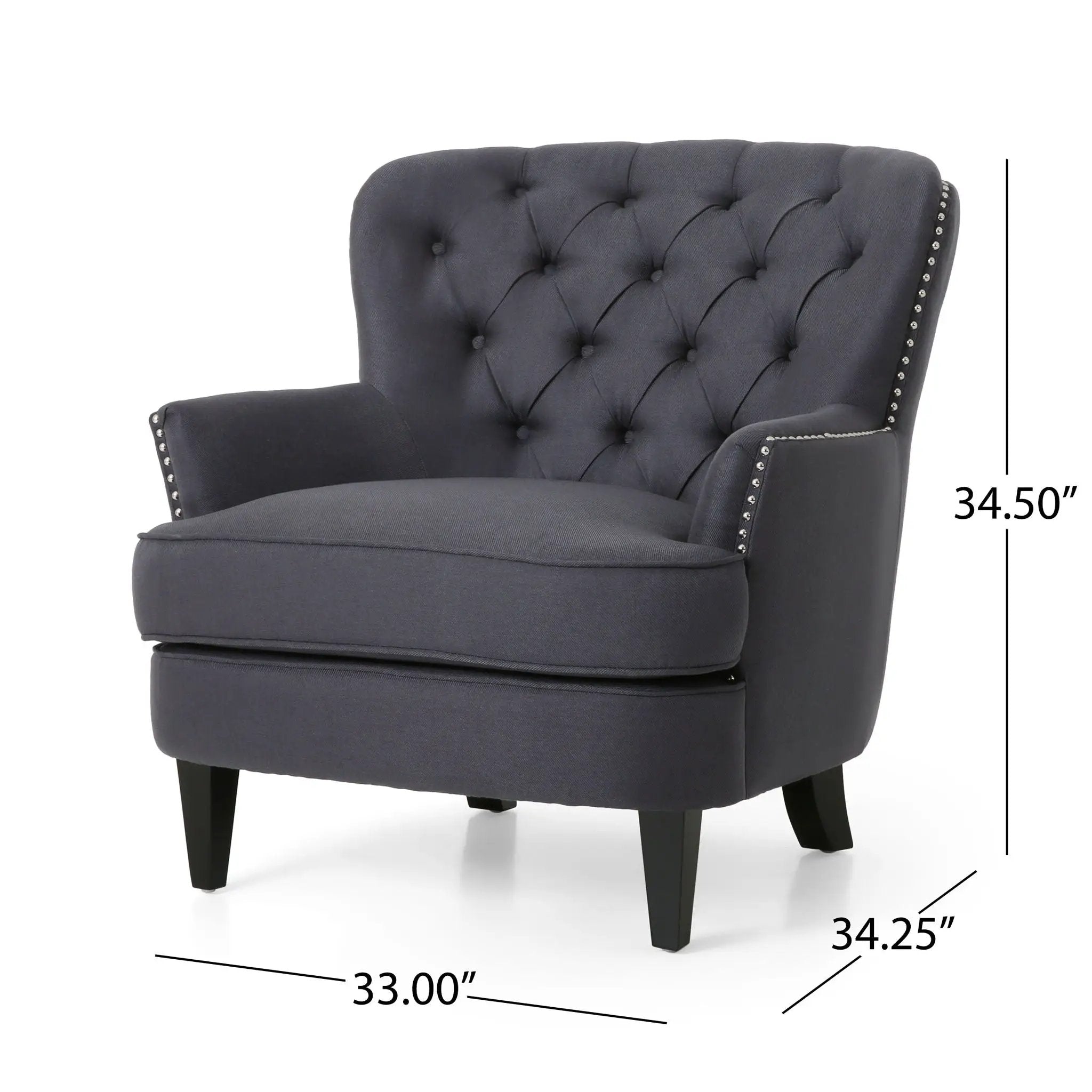 Enchante Living Room Set with Tufted Back Club Chair and Ottoman by HouseOfZazla