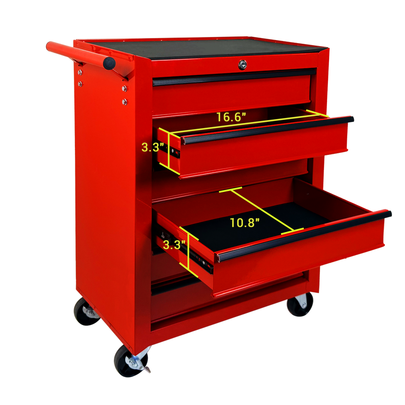 Rolling Metal Tool Chest with 6 Drawers, 20" Steel Storage Cabinet by HouseOfZazla