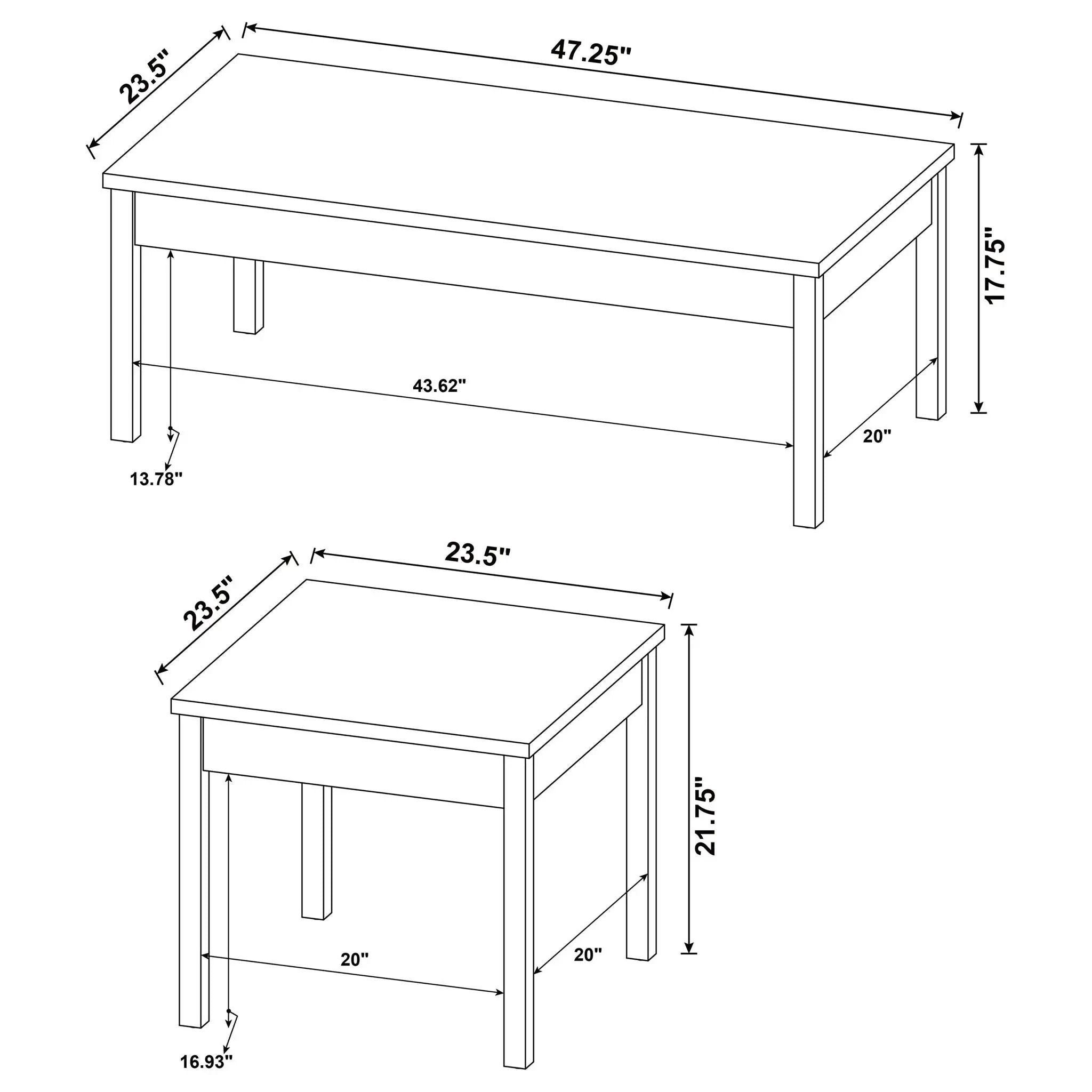 Quintara - 3 Piece Coffee Table Set - Natural / White by HouseOfZazla
