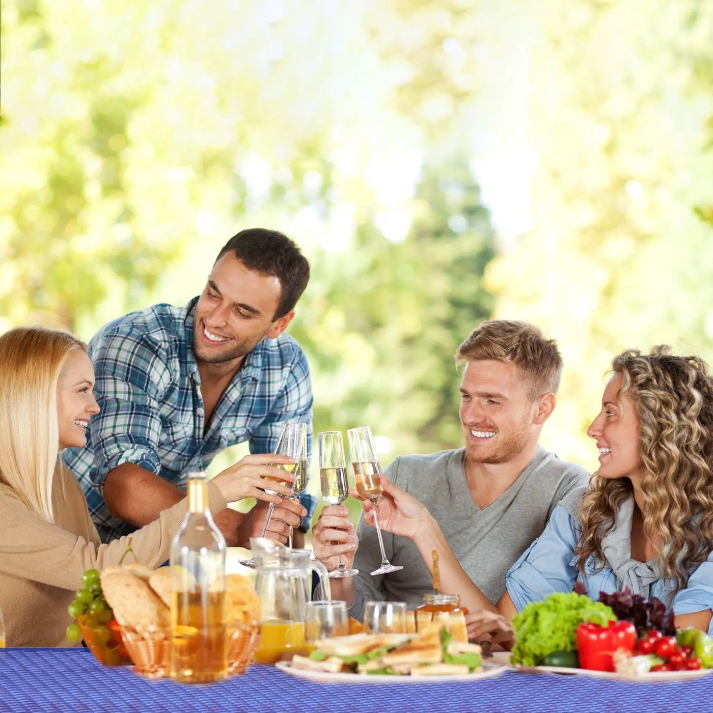 8ft Rectangle Picnic Table With Umbrella Hole by Chery Industrial