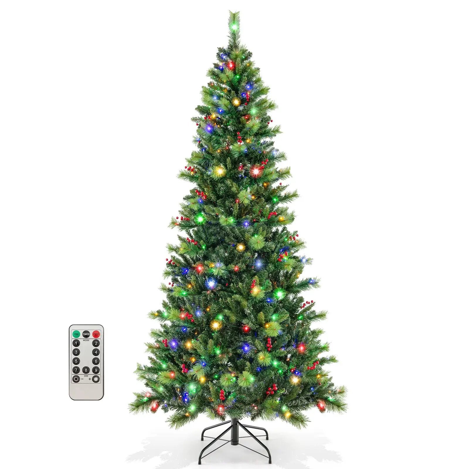 6/7/8 Feet Pre-Lit Artificial Christmas Tree with 300/400/500 LED Lights by DirectDeals