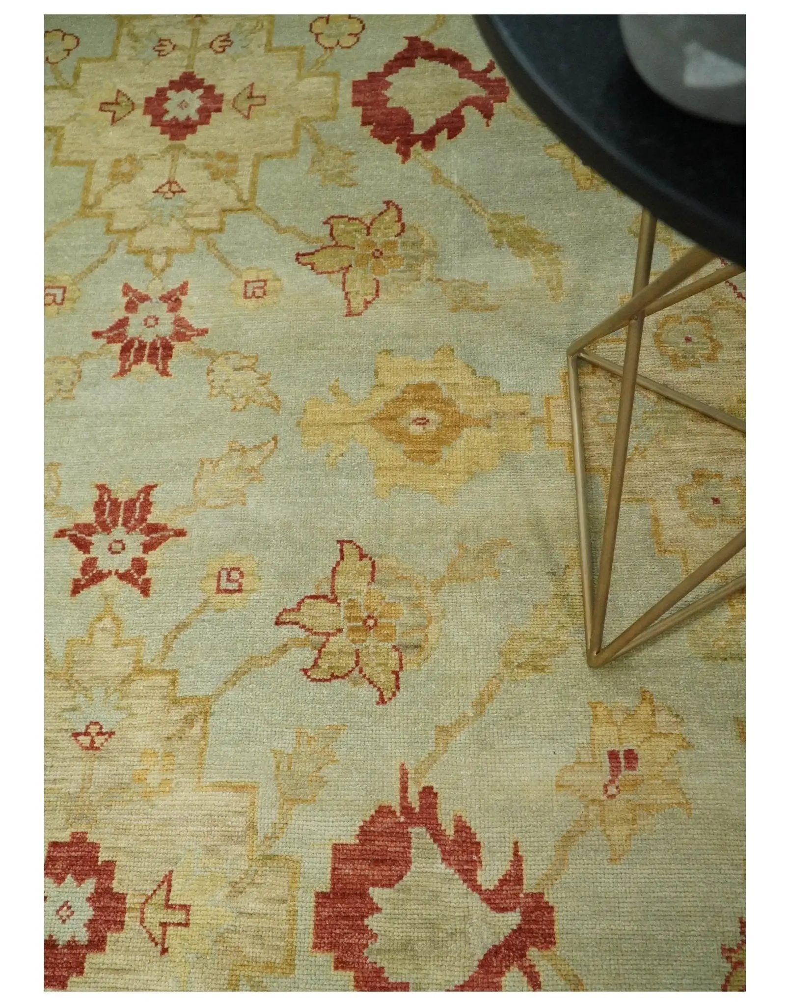 8x10 Fine Hand Knotted Beige and Rust Traditional Vintage Persian Antique Wool Rug by The Rug Decor