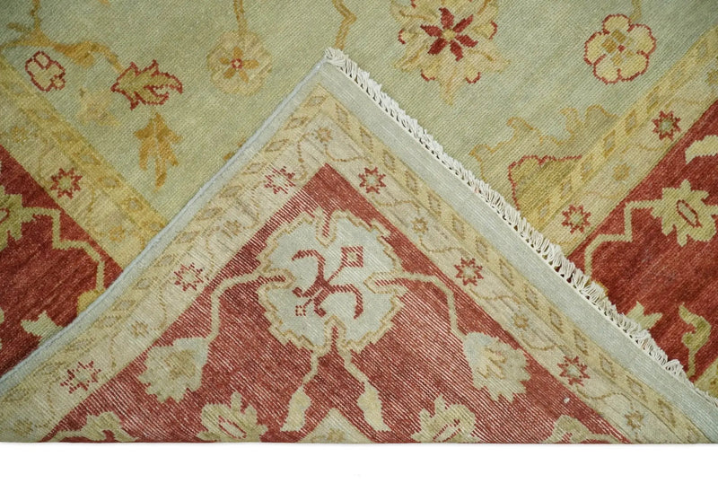 8x10 Fine Hand Knotted Beige and Rust Traditional Vintage Persian Antique Wool Rug by The Rug Decor