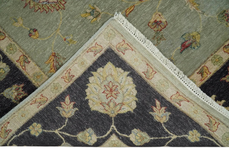 8x10 Fine Hand Knotted Silver and Black Antique Traditional Vintage Persian Wool Rug by The Rug Decor