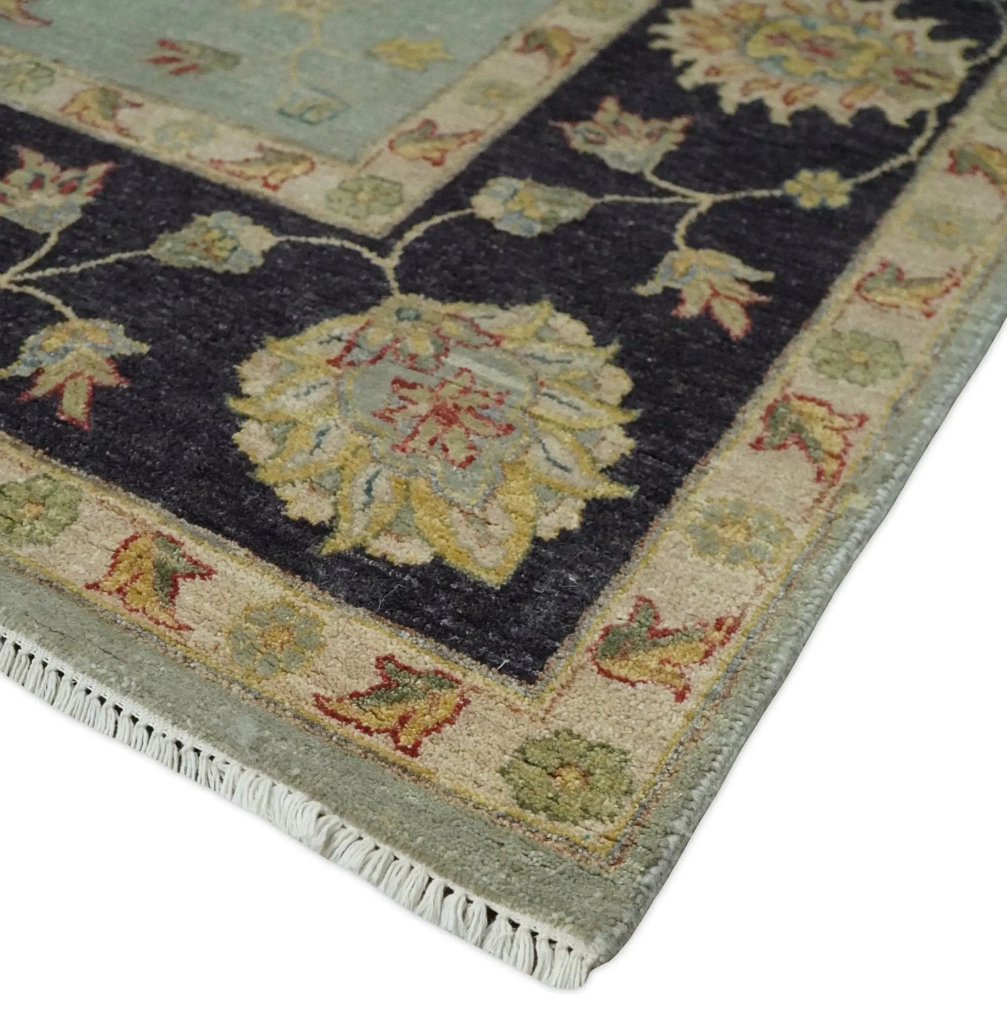 8x10 Fine Hand Knotted Silver and Black Antique Traditional Vintage Persian Wool Rug by The Rug Decor