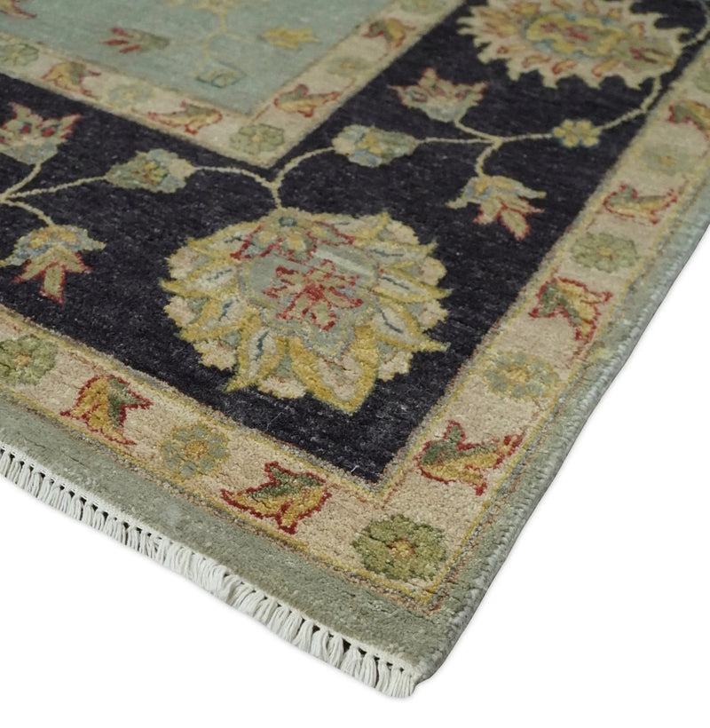 8x10 Fine Hand Knotted Silver and Black Antique Traditional Vintage Persian Wool Rug by The Rug Decor