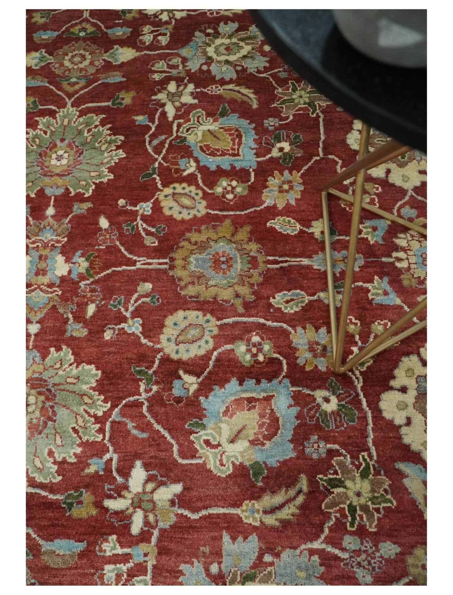 8x10 Fine Hand Knotted Rust and Ivory Traditional Persian Style Antique Wool Rug by The Rug Decor