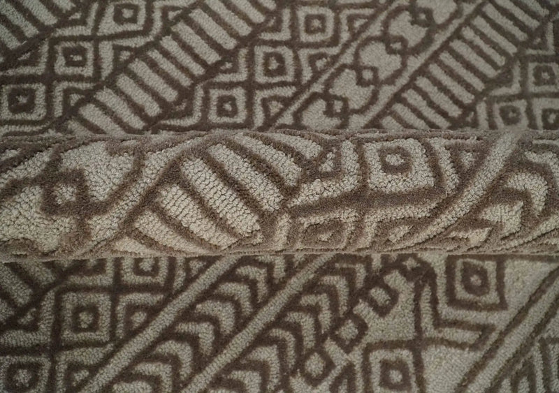 8x10 Hand Tufted Ivory and Bronze Stripes Pattern Rug Multi Size Living Room and Bedroom Rug | TRD6530810S by The Rug Decor