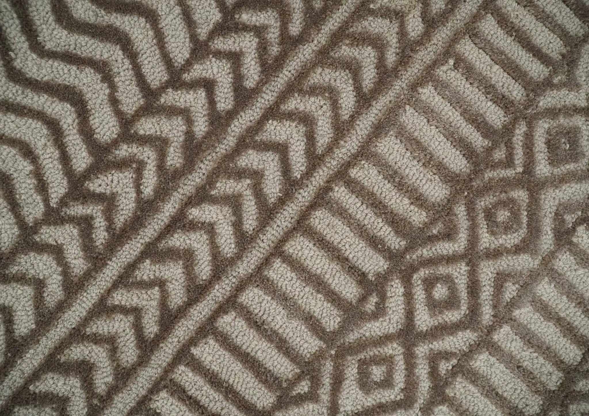 8x10 Hand Tufted Ivory and Bronze Stripes Pattern Rug Multi Size Living Room and Bedroom Rug | TRD6530810S by The Rug Decor
