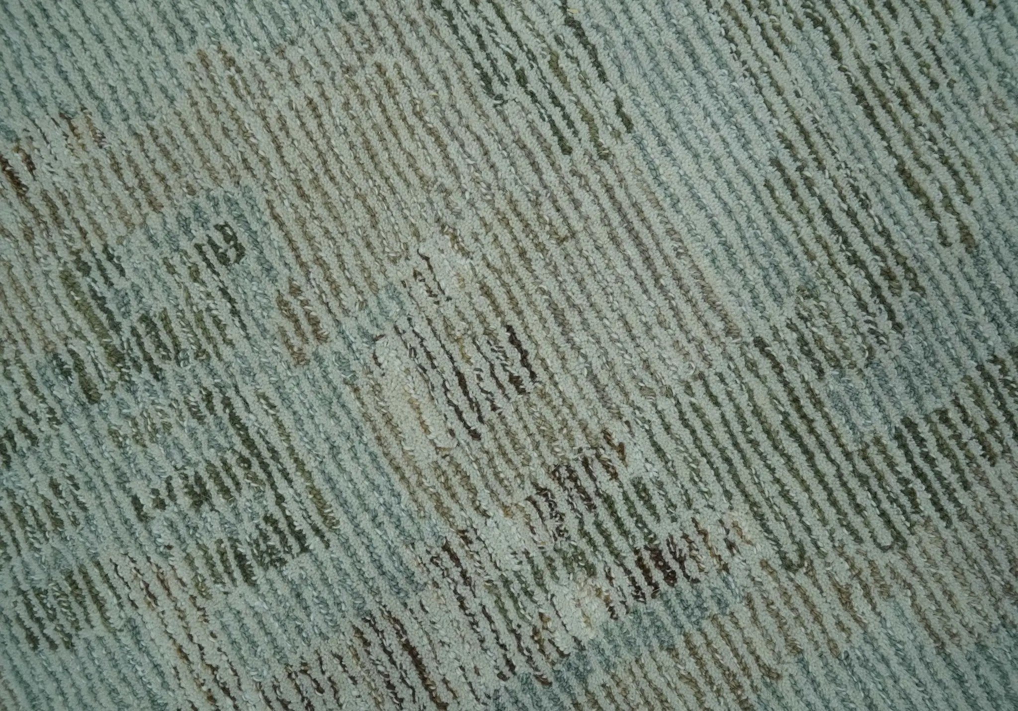 8x10 Modern Abstract Teal, Olive and Ivory Hand Tufted wool area rug by The Rug Decor