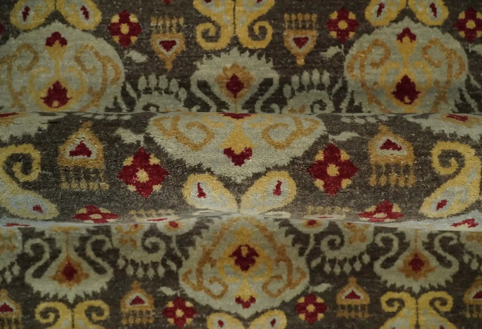 8x8 Round Fine Hand Knotted Brown and Beige Traditional Style Antique Wool Rug by The Rug Decor