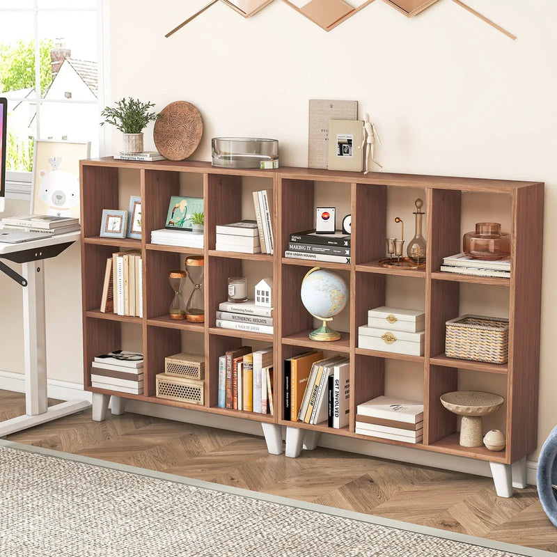 9-Cube Bookcase with 6 Removable Shelves and Raised Support Feet by DirectDeals