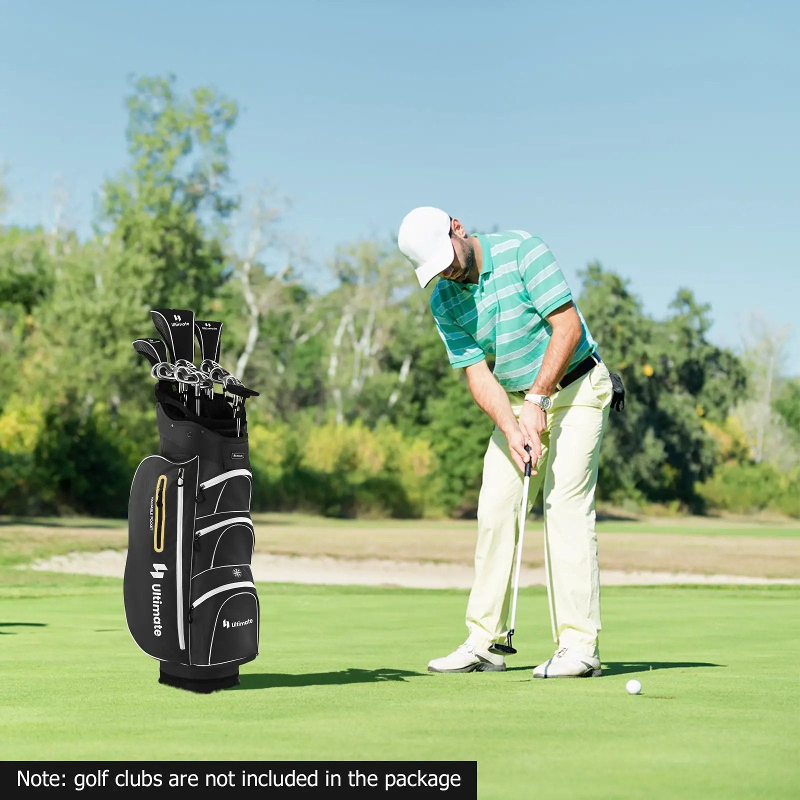 9.5 Inch Lightweight Golf Cart Bag with 15 Way Top Dividers by DirectDeals