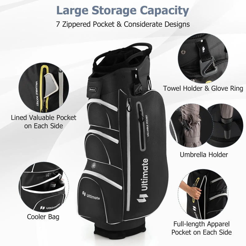 9.5 Inch Lightweight Golf Cart Bag with 15 Way Top Dividers by DirectDeals