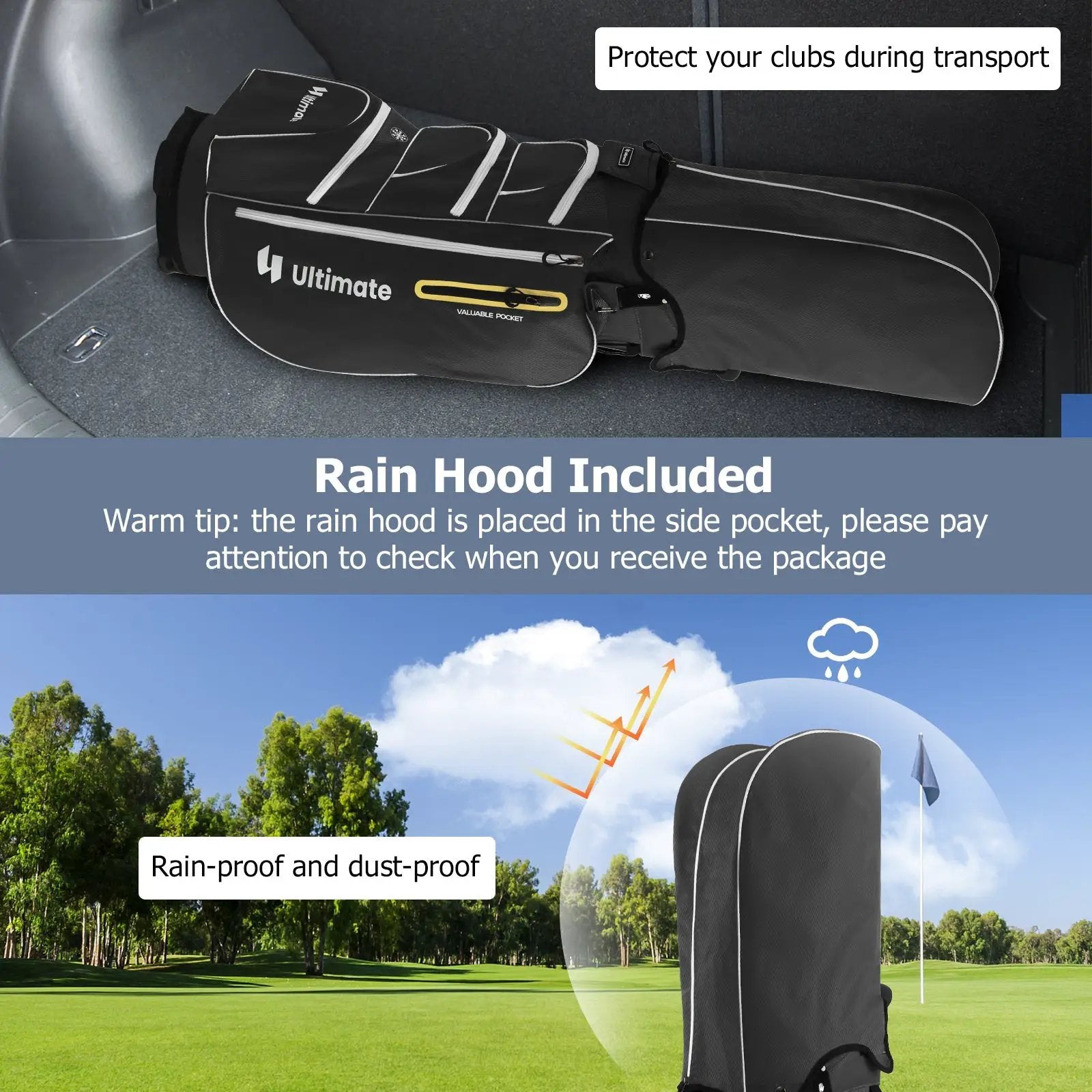 9.5 Inch Lightweight Golf Cart Bag with 15 Way Top Dividers by DirectDeals