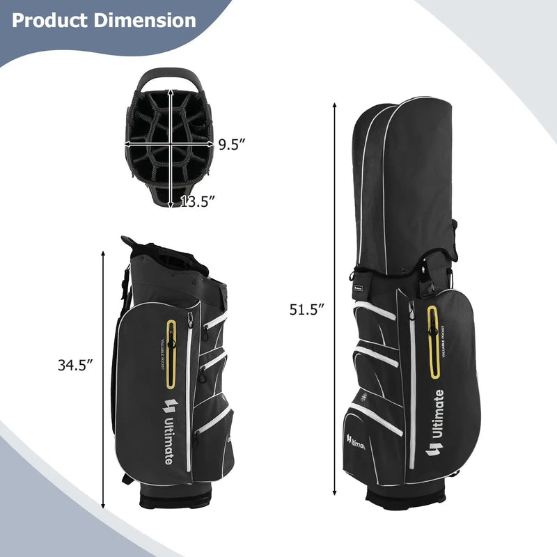 9.5 Inch Lightweight Golf Cart Bag with 15 Way Top Dividers by DirectDeals