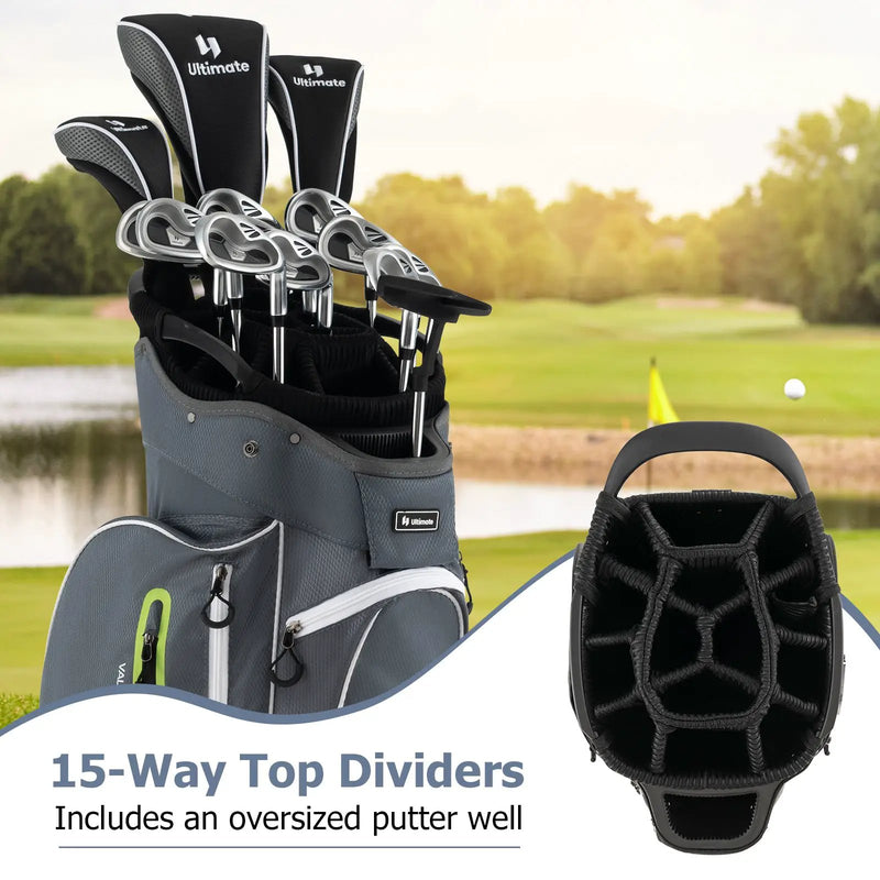 9.5 Inch Lightweight Golf Cart Bag with 15 Way Top Dividers by DirectDeals
