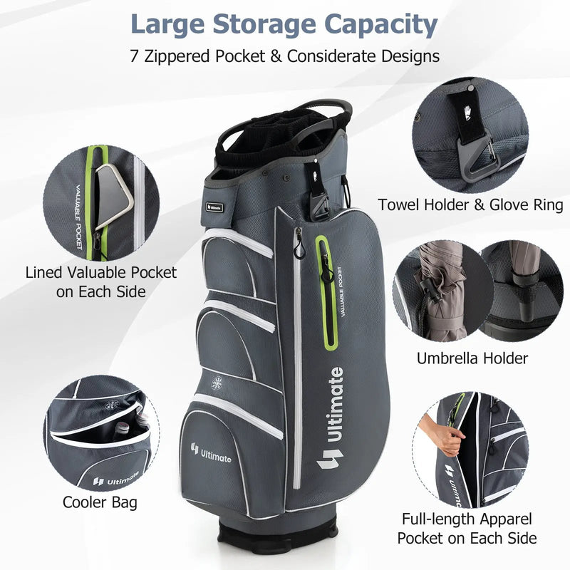 9.5 Inch Lightweight Golf Cart Bag with 15 Way Top Dividers by DirectDeals