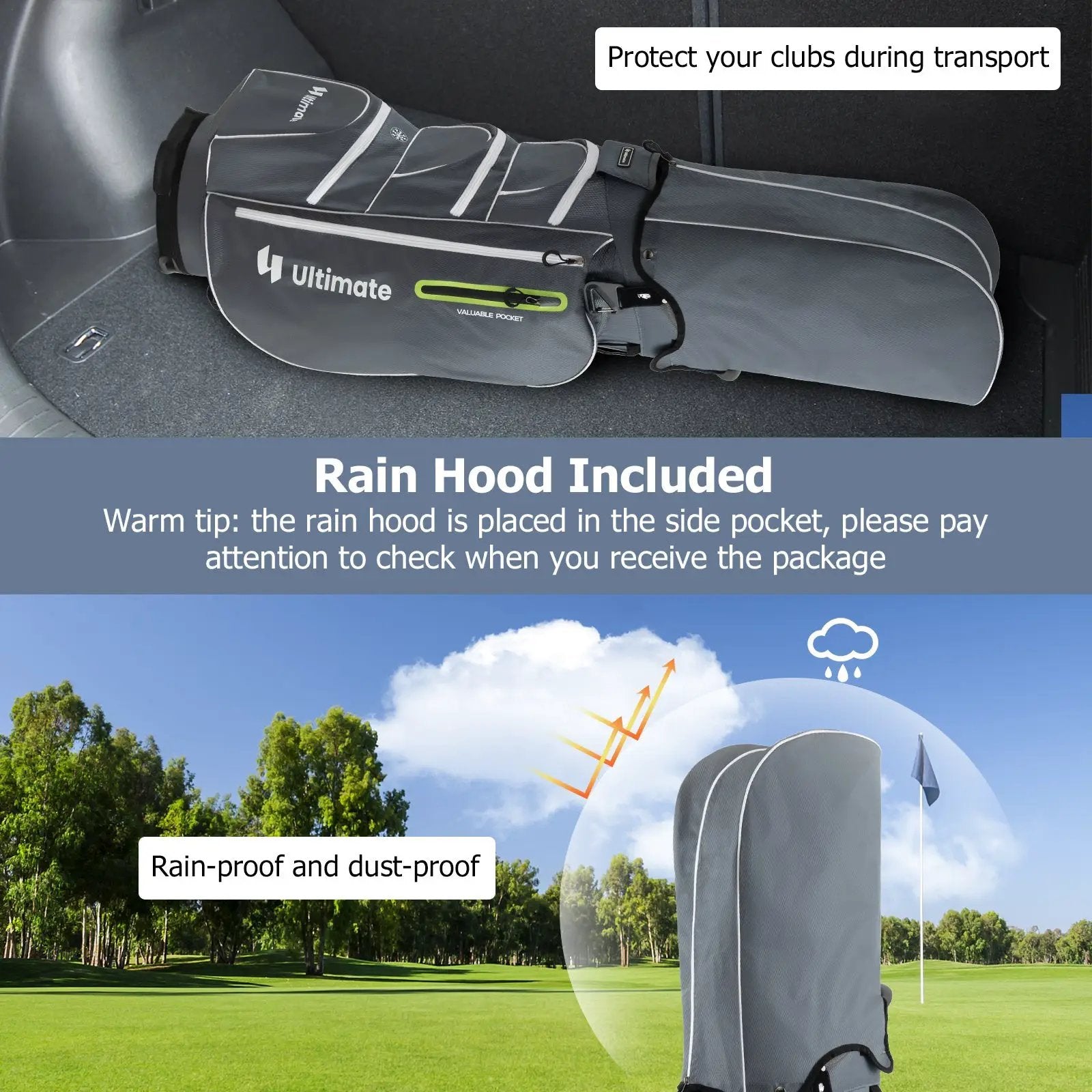 9.5 Inch Lightweight Golf Cart Bag with 15 Way Top Dividers by DirectDeals