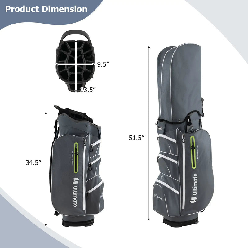 9.5 Inch Lightweight Golf Cart Bag with 15 Way Top Dividers by DirectDeals