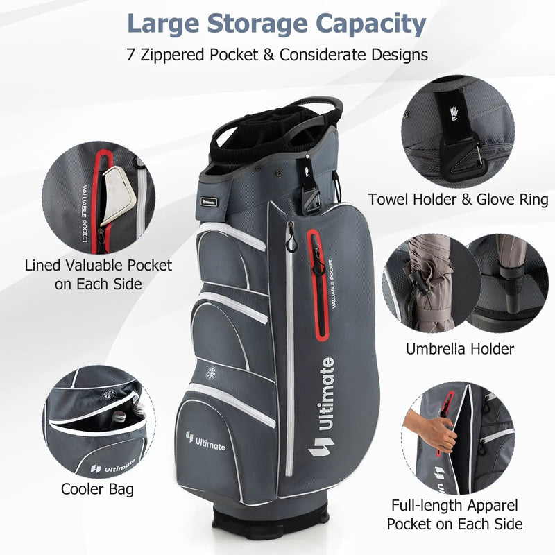 9.5 Inch Lightweight Golf Cart Bag with 15 Way Top Dividers by DirectDeals