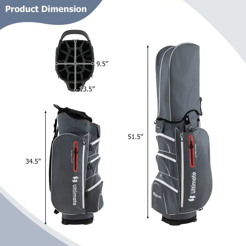 9.5 Inch Lightweight Golf Cart Bag with 15 Way Top Dividers by DirectDeals