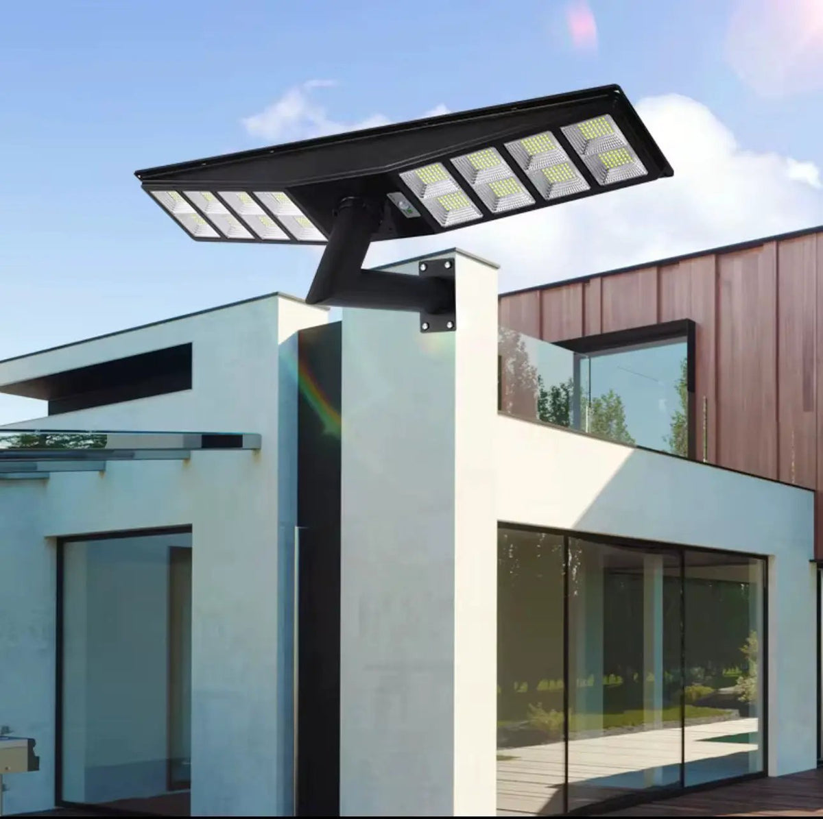 9000W All-in-One Double Side Solar Street Light Road Path Motion Sensor Parking a lot IP65 Waterproof by Outdoor Solar Outlet