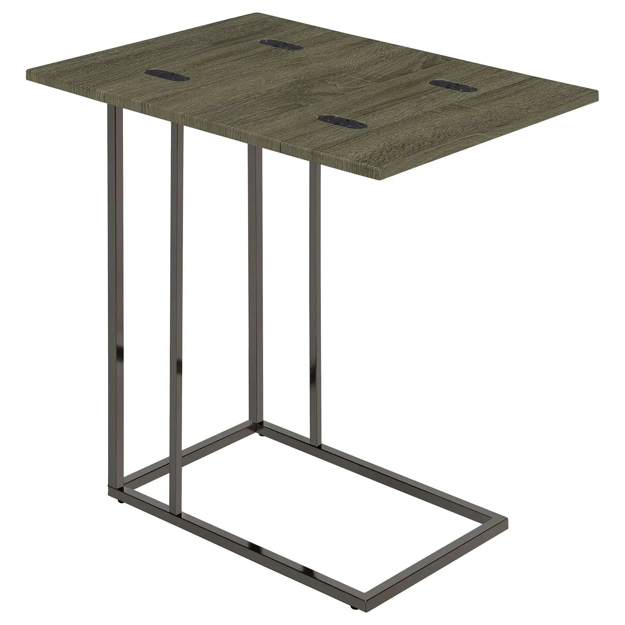 Pedro Expandable C-Shaped Sofa Side Table Weathered Grey by Unique Piece Furniture