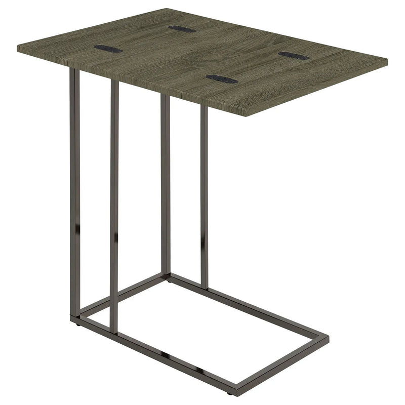 Pedro Expandable C-Shaped Sofa Side Table Weathered Grey by Unique Piece Furniture