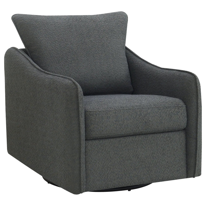 Madia Upholstered Sloped Arm Swivel Glider Chair Charcoal by Unique Piece Furniture