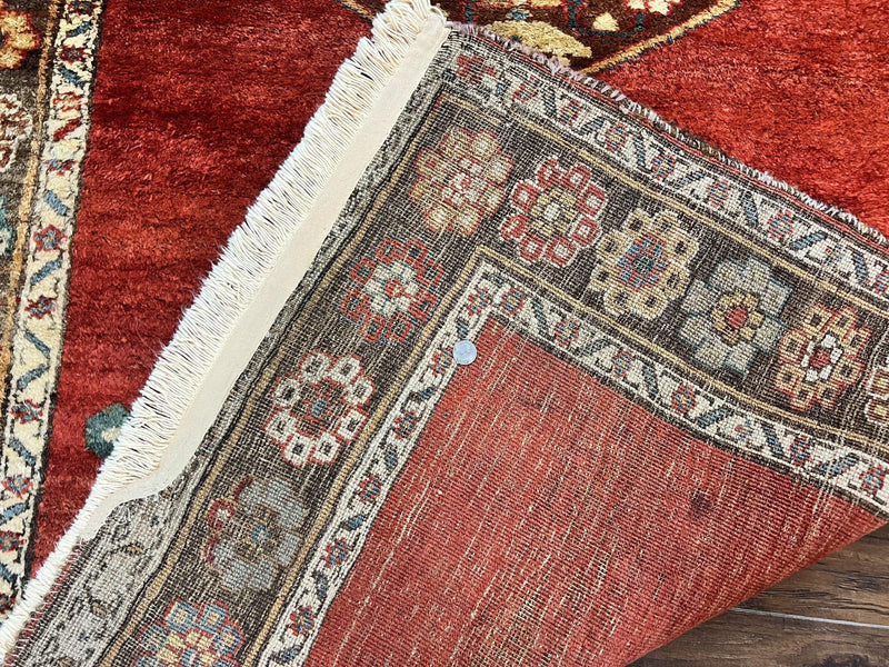 Antique Persian Bidjar Rug 4x8, Triple Medallions, Handmade Oriental Carpet, 1920s Rug, Wool Rug, Red by Jewel Rugs