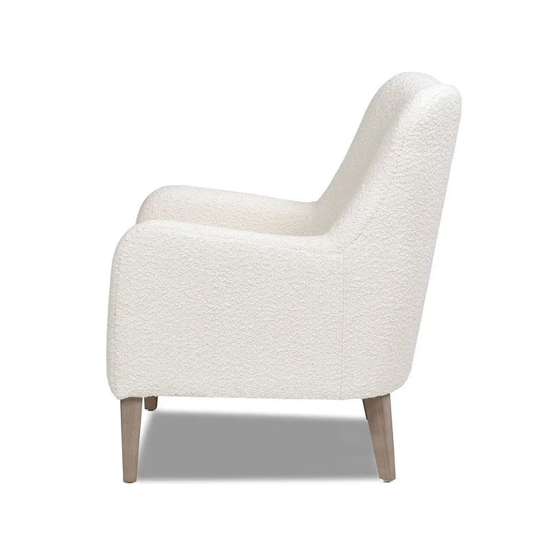 Nimbus - Curved Accent Chair - Ivory White by HouseOfZazla