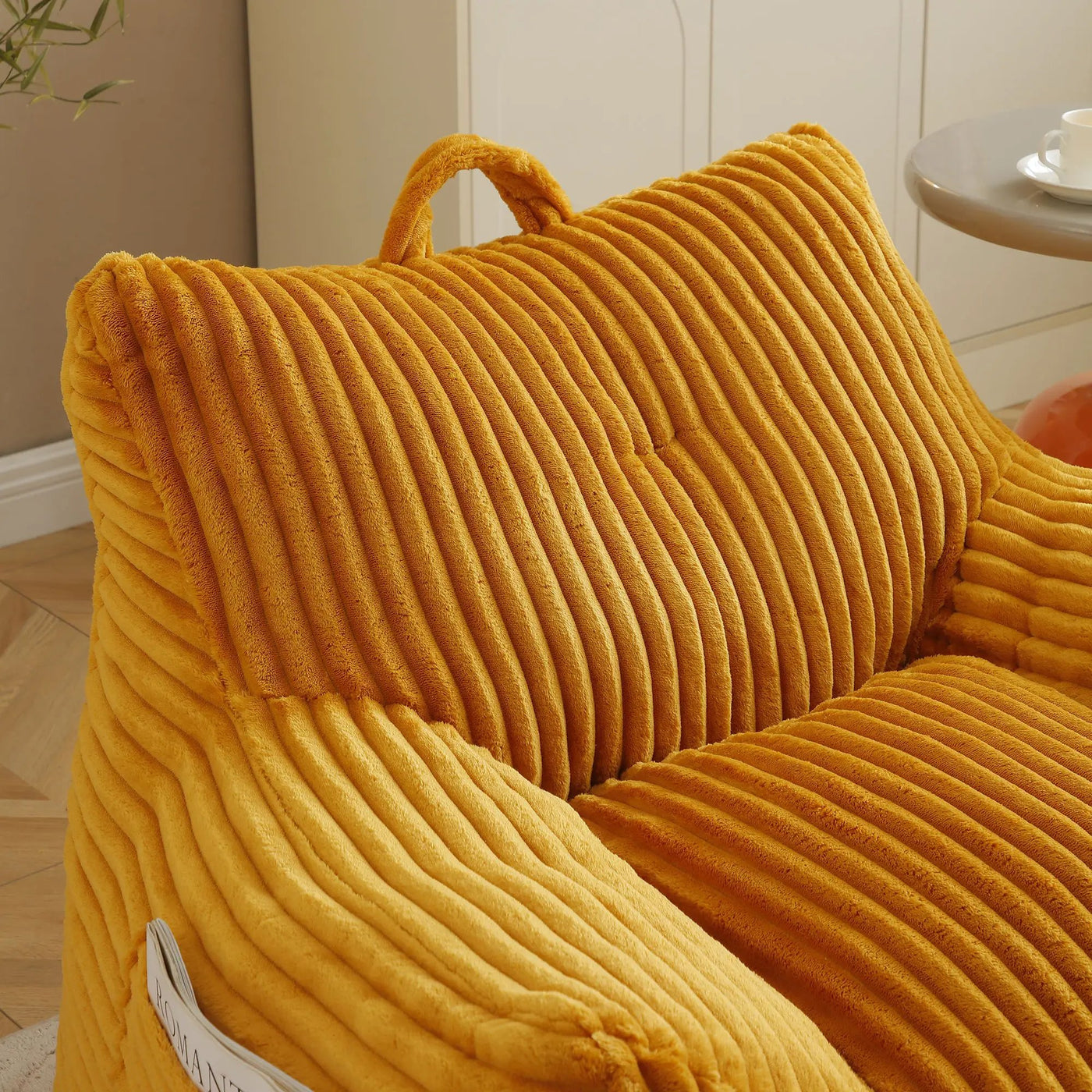Giant Bean Bag Chair With Armrests And Footstool by Unique Piece Furniture