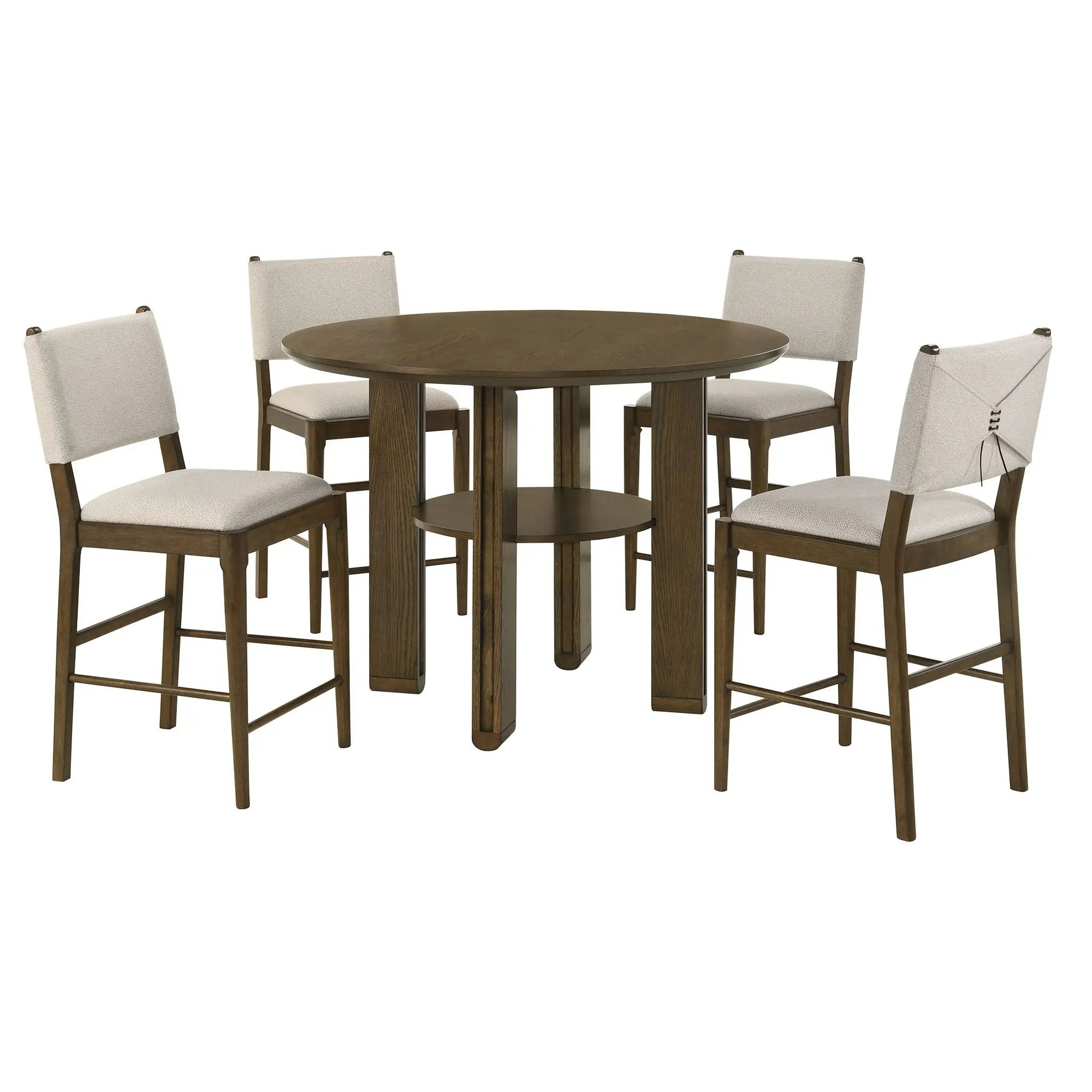 Ottowa 5-piece Round Counter Height Dining Room Set Brown by Unique Piece Furniture