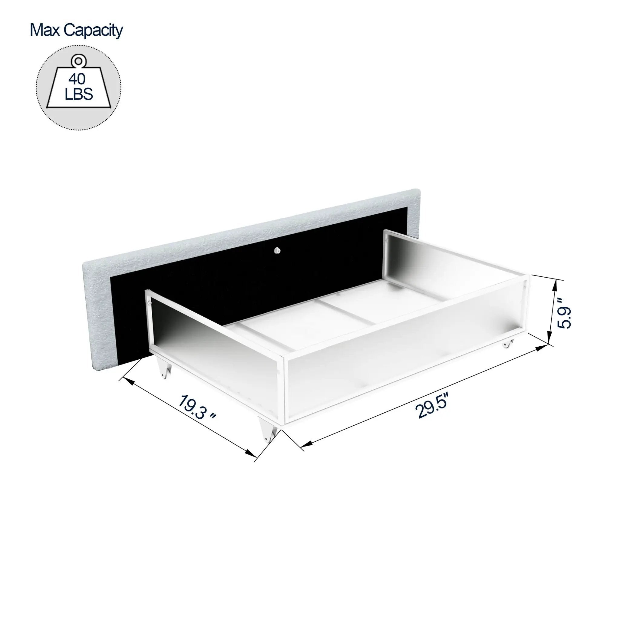 Anda - Boucle Upholstered Platform Bed With Patented Drawers Storage - Ivory by HouseOfZazla