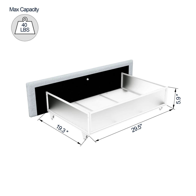 Anda - Boucle Upholstered Platform Bed With Patented Drawers Storage - Ivory by HouseOfZazla
