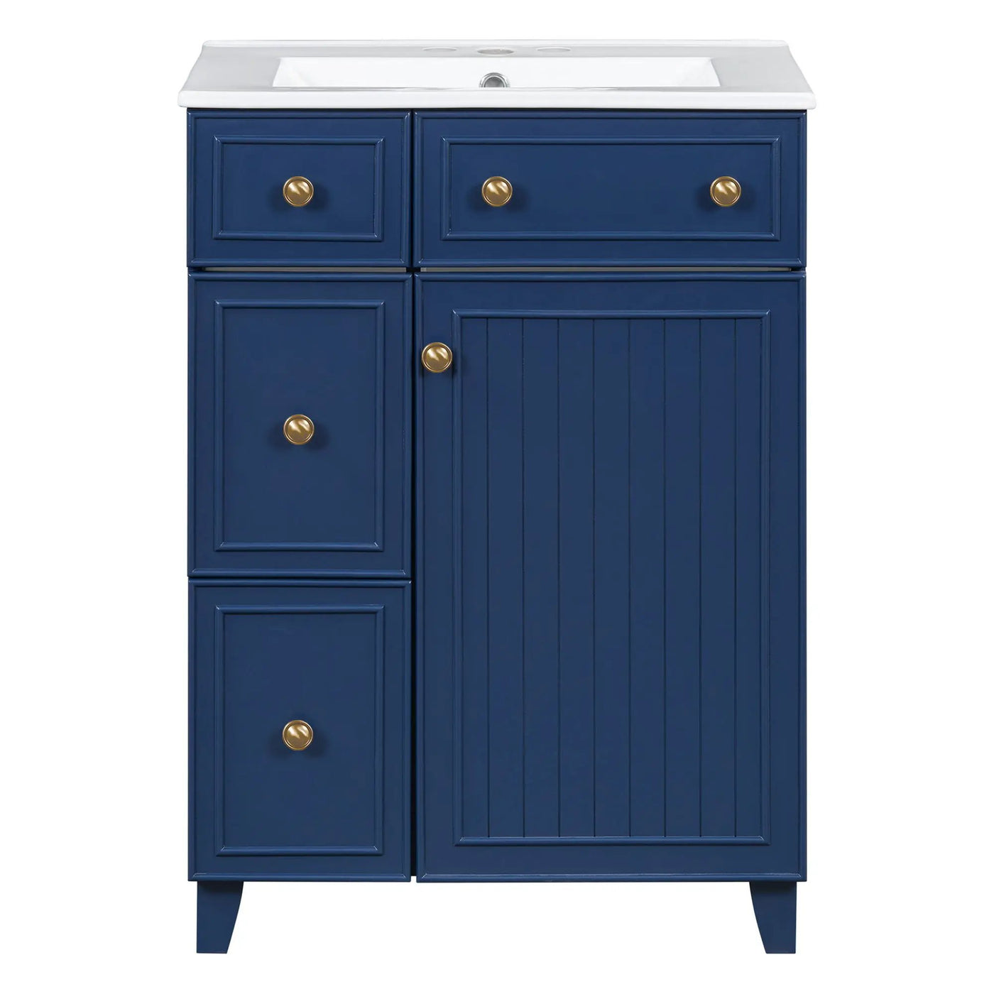 Transitional Style Bathroom Vanity Cabinet With Ceramic Sink by HouseOfZazla