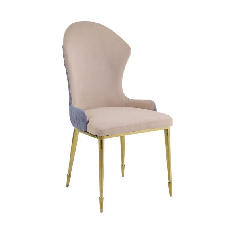 Caolan - Side Chair (Set of 2) - Tan, Lavender Fabric & Gold by Unique Piece Furniture