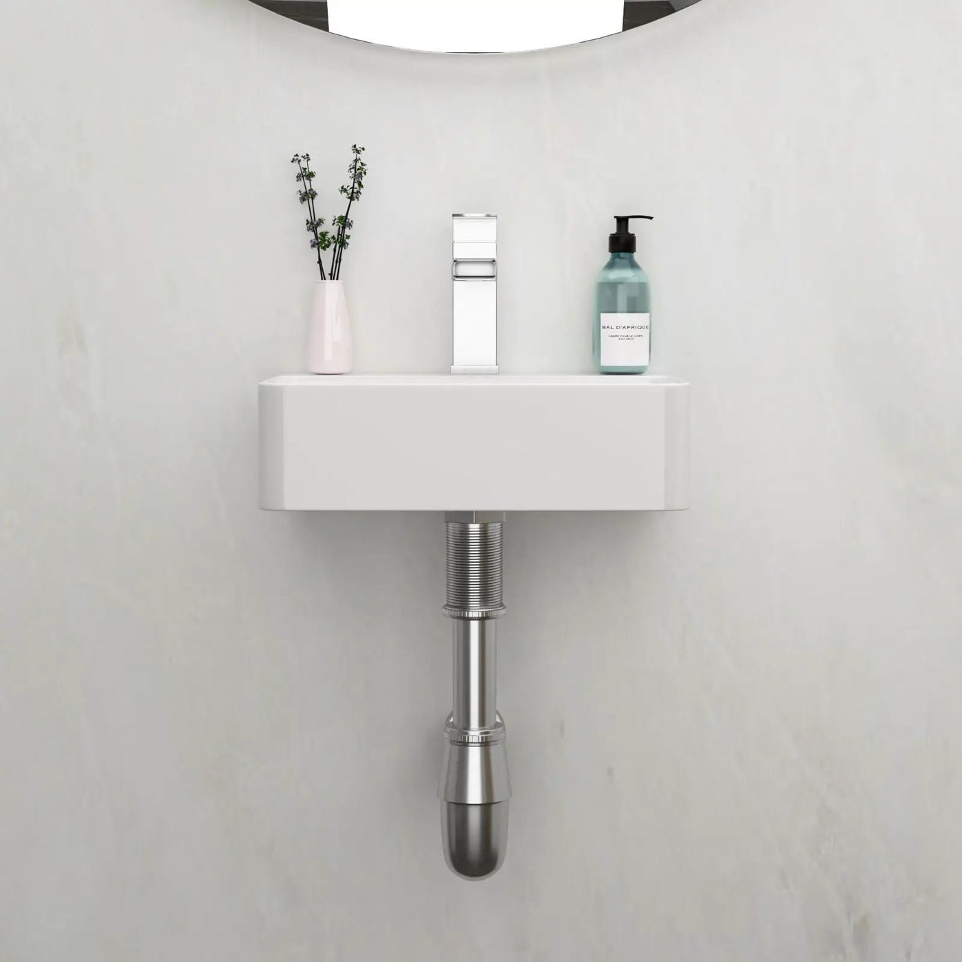 Ceramic Rectangle Wall Mount Bathroom Sink With Single Faucet Hole by HouseOfZazla