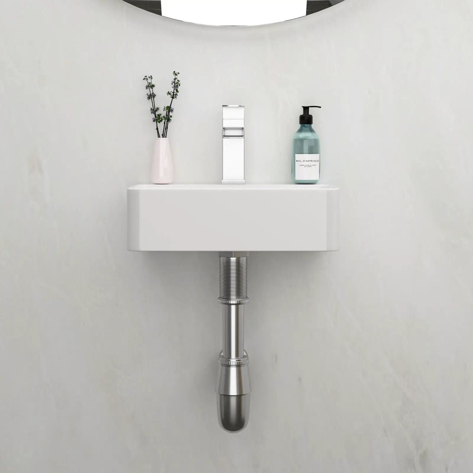 Ceramic Rectangle Wall Mount Bathroom Sink With Single Faucet Hole by HouseOfZazla