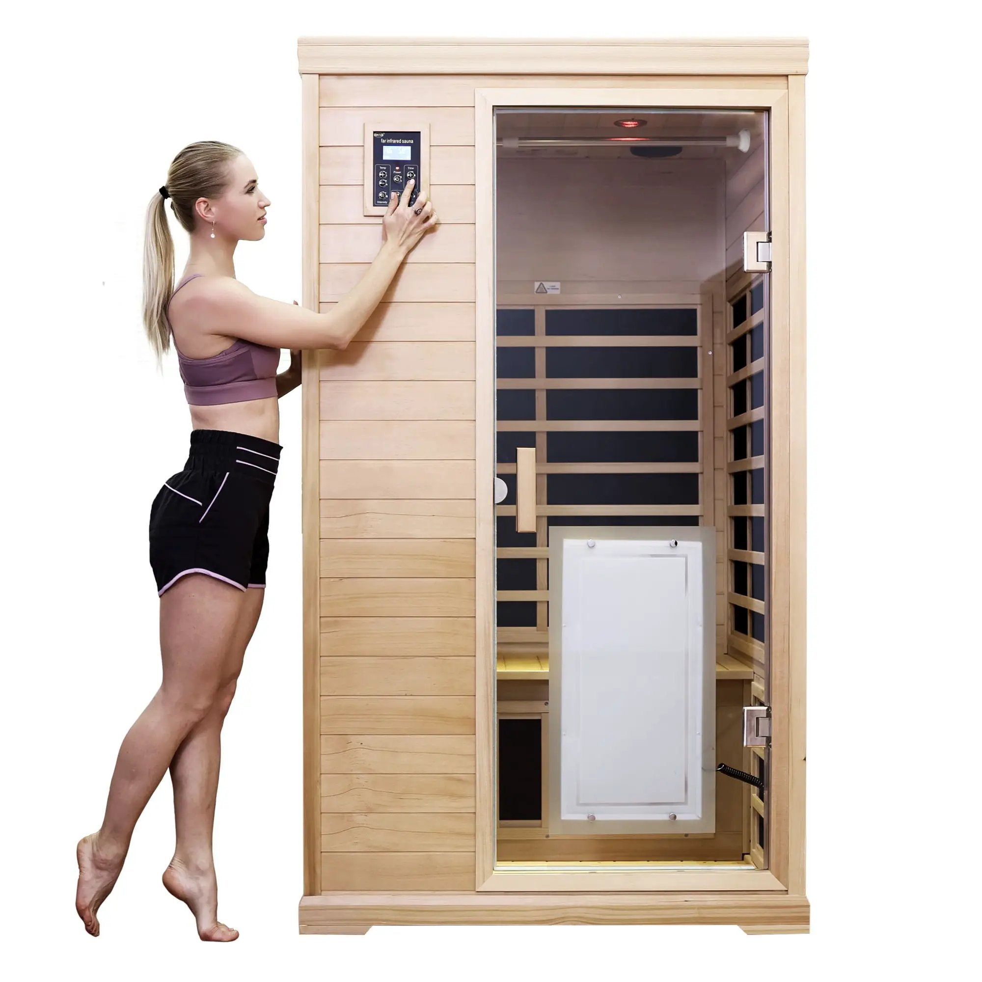 2 Person Far Infrared Hemlock Indoor Sauna Room - Natural by HouseOfZazla
