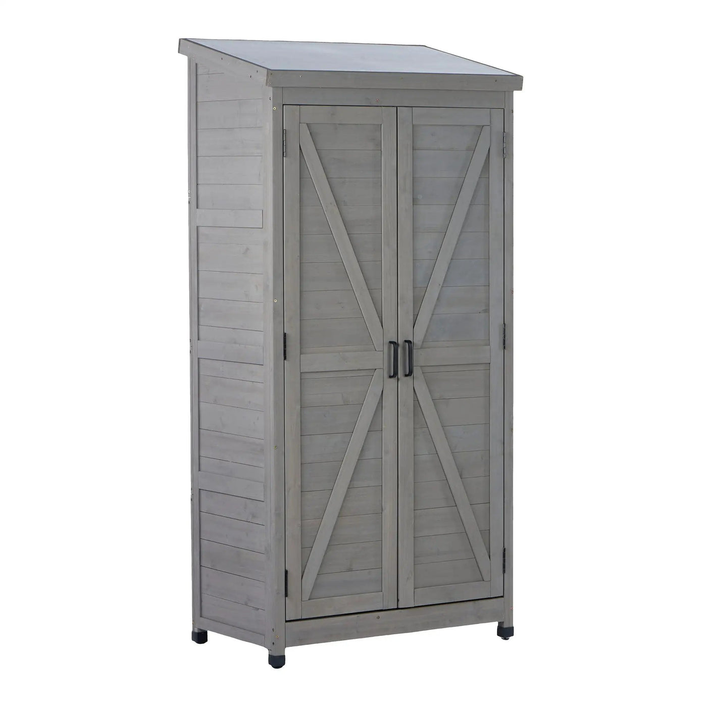 Outdoor Storage Shed With Vertical Tool Cabinet For Backyard by HouseOfZazla