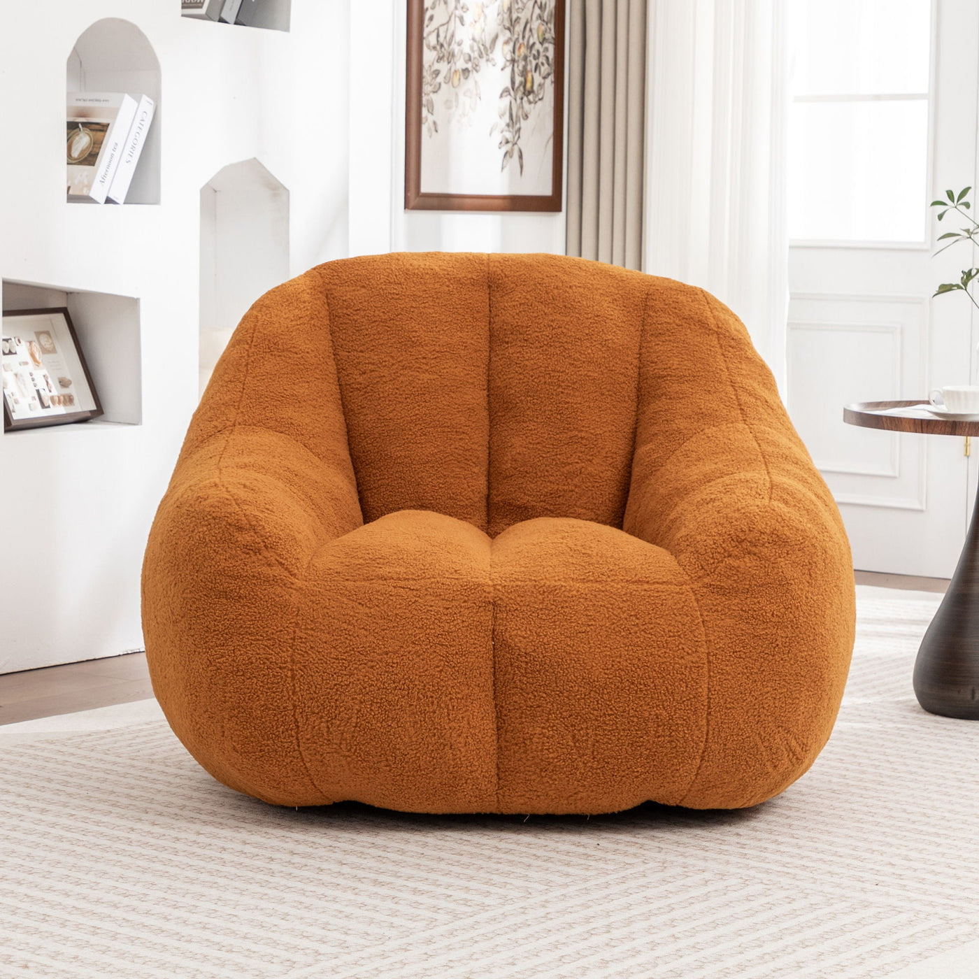 Comfy Bean Bag Chair With Memory Foam Filler, Tufted Soft by Unique Piece Furniture