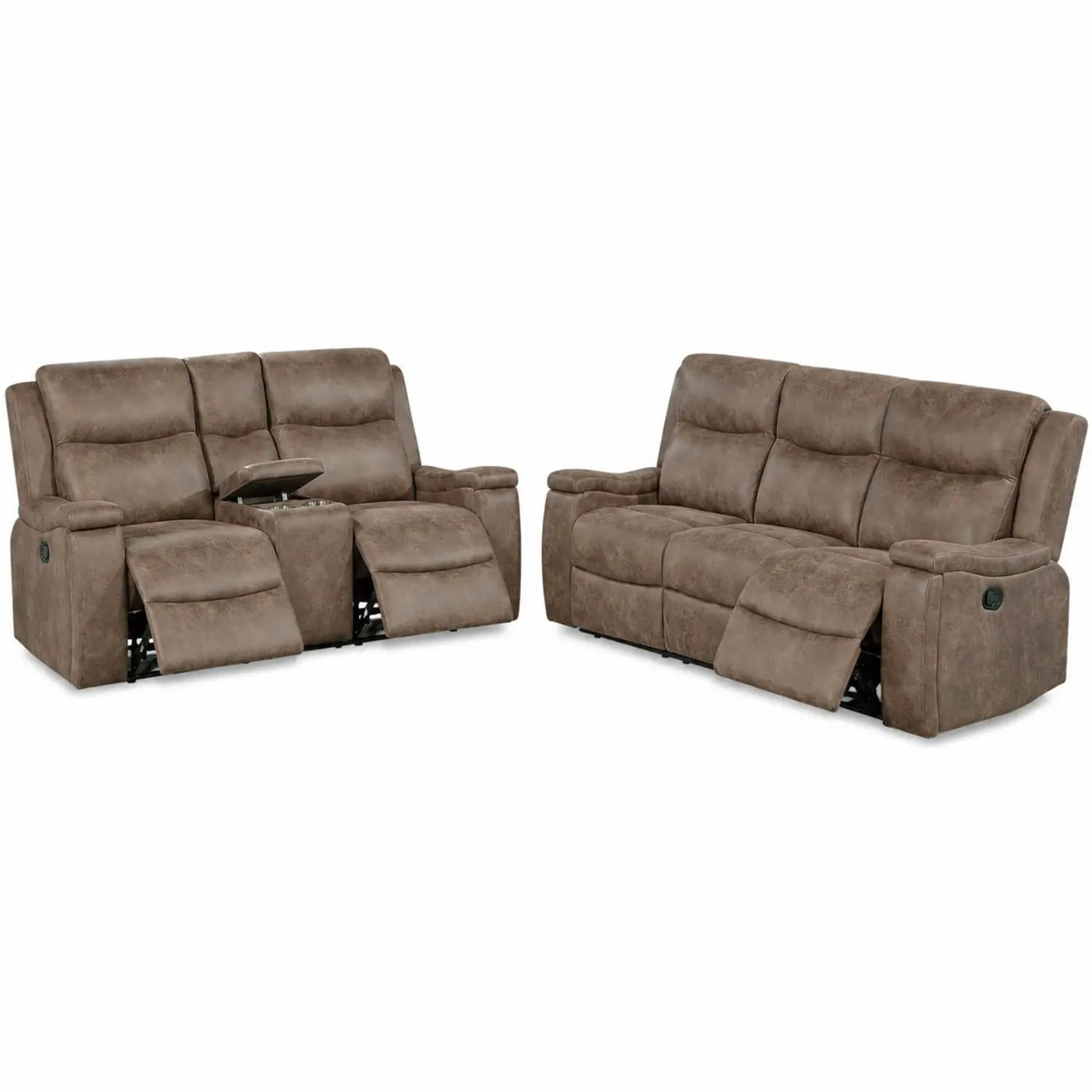 Modern Manual Motion Living Room Set With Hidden Cup Holders by HouseOfZazla