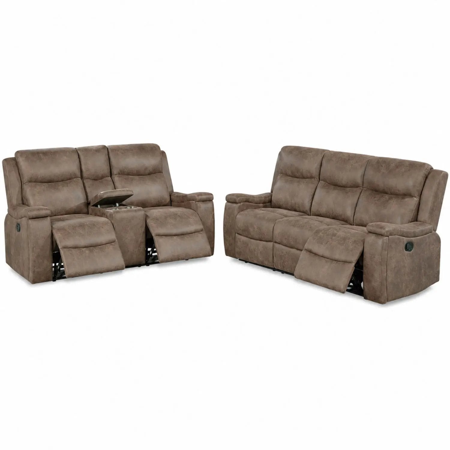 Modern Manual Motion Living Room Set With Hidden Cup Holders by HouseOfZazla